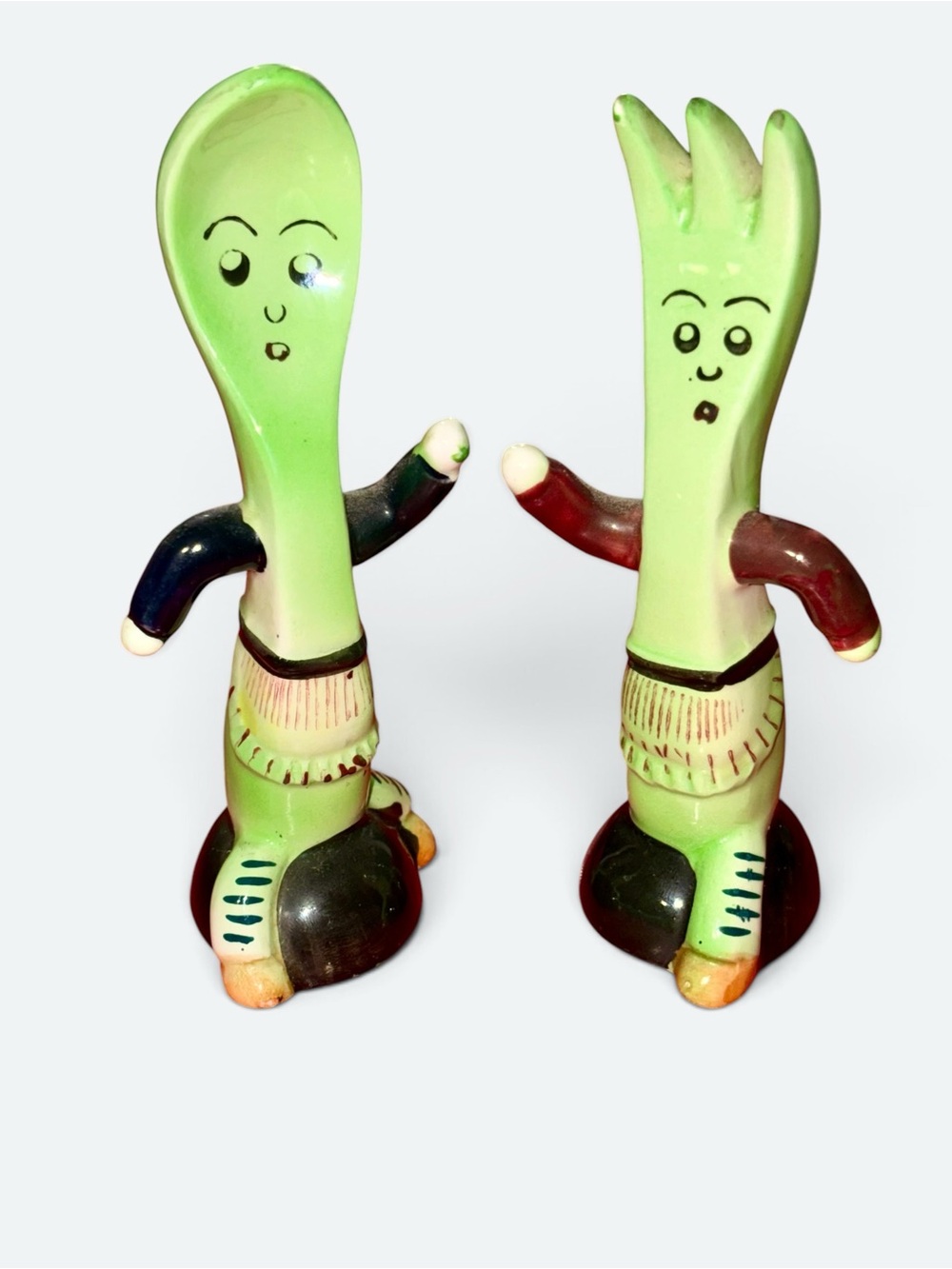 Vintage MCM Anthropomorphic Spoon & Fork S&P Shaker